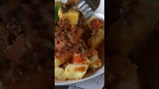 DOUBLE MEAT SAUCE IN A DELICIOUS BED OF GNOCCHI DINNER! #shorts #foodlover #foodie #food #asmr