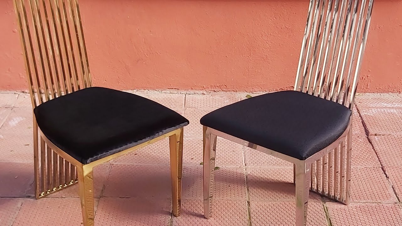 Paslanmaz Gold/Krom Çelik Metal Sandalye