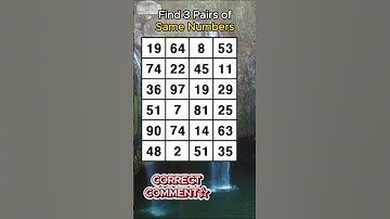 Find 3 pairs of identical numbers/ STAY FOCUSED!/Dementia Prevention Quizzes/Tests.No.793