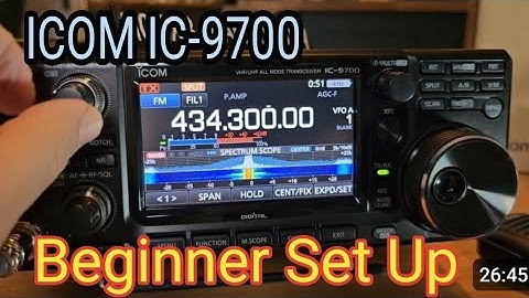 ICOM IC-9700 , First Time Connection Set Up