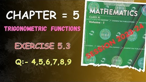 Exercise 5.3 Q4 to Q9 Class 11 RD Sharma | Chapter 5 RD Sharma Class 11 Maths