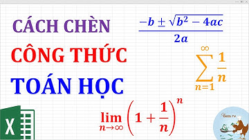 Cách chèn công thức toán học vào trong excel