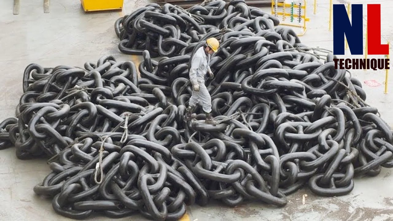 Amazing Giant Iron Chain Manufacturing Process With Modern Machines And Skillful Workers