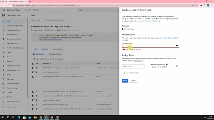 GCP IAM Adding a new user to your project