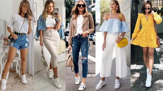 OUTFITS CASUALES CON TENIS EN TENDENCIA 2021/2022/ LOOKS DE MODA CON  ZAPATILLAS DEPORTIVAS! - YouTube