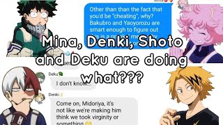 Mina, Denki, Shoto and Deku are doing what?? ||MHA Text chat lyric prank|| Slumber Party by Ashnikko