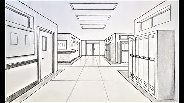 How to draw in one point perspective, hallway