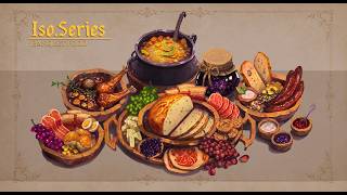 (Day 23) - Environment concept art (Medieval food props). Draw and paint