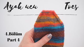 Örgü Çorap Yapımı 4.Bölüm - Ayak Ucu - Misinalı Şişle Kolay Çorap Yapımı Detaylı