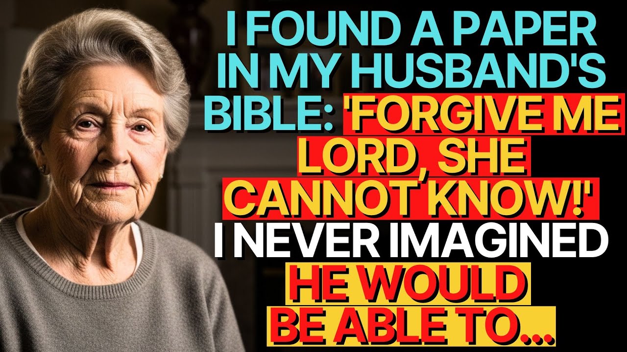 I FOUND A PAPER IN MY HUSBAND'S BIBLE: 'FORGIVE ME LORD, SHE... 👵🥀 A TRUE STORY ABOUT THIS GRANDMA