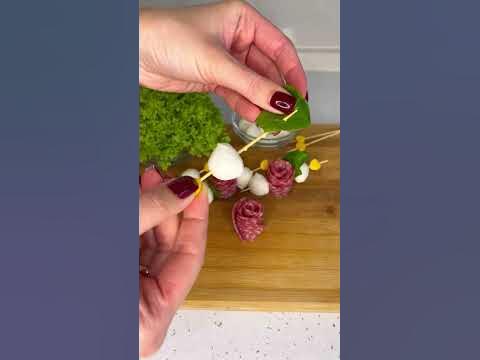 Закуска на шпажках 🍡#еда #рецепты #кулинария #красиво #вкусняшки # ...