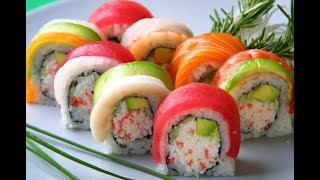 How to Make a Beautiful Rainbow Sushi Roll ?