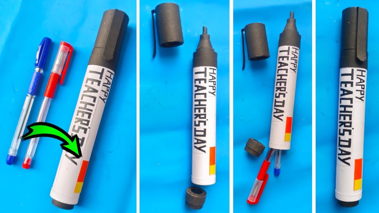 Teacher's day special DIY paper marker pen || best teacher gift with pens