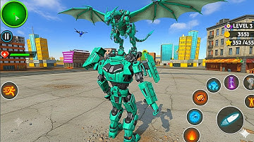Green Robot Multiple Transformers Dino Car Jet Robot Action 5 - Android Gameplay