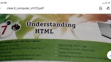 29.10.20 Class 8 Computer Ch.7 (understanding HTML)