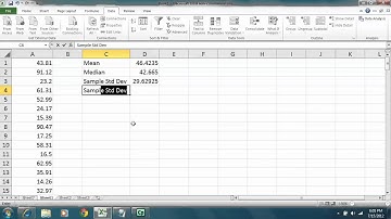 Statistics - Excel 2010 - Descriptive Statistics Using Formulas