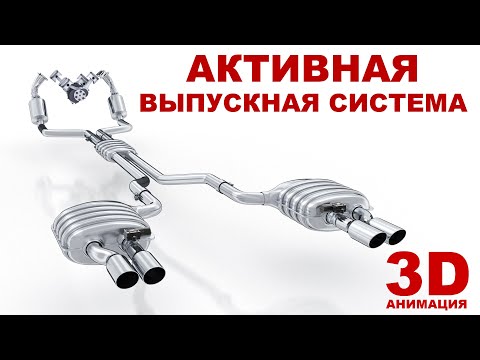 Активная выпускная система. Динамик или заслонки в выпуске ОГ. 3D анимация