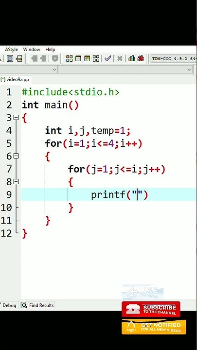 Pattern printing in c language (Half Pyramid of Numbers)#shorts - YouTube