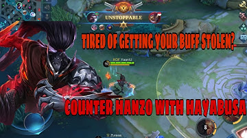 HOW TO COUNTER A BUFF STEALING HANZO USING HAYABUSA | MLBB HAYABUSA RANKED GAMEPLAY