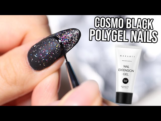 POLYGEL Cosmo Black Nails - NEW METHOD