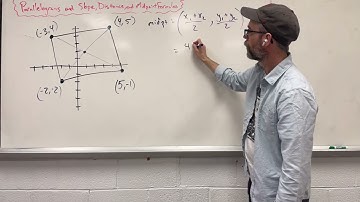 Geometry - Parallelograms and Slope, Distance, and MIDPOINT Formulas (ex3)