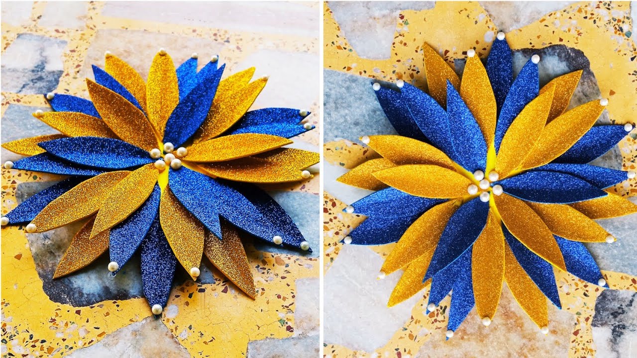 How to make flower with glitter foam sheet/ flower making / DIY craft