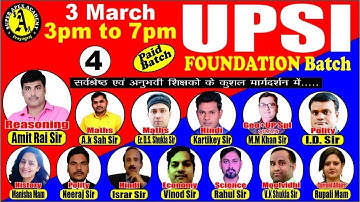 🔴Live || UPSI Foundation || Full Batch || Lec-4