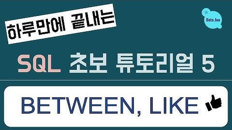 (하루만에 끝내는) 실전을 위한 SQL 무료 강의 - 5. Between, Like