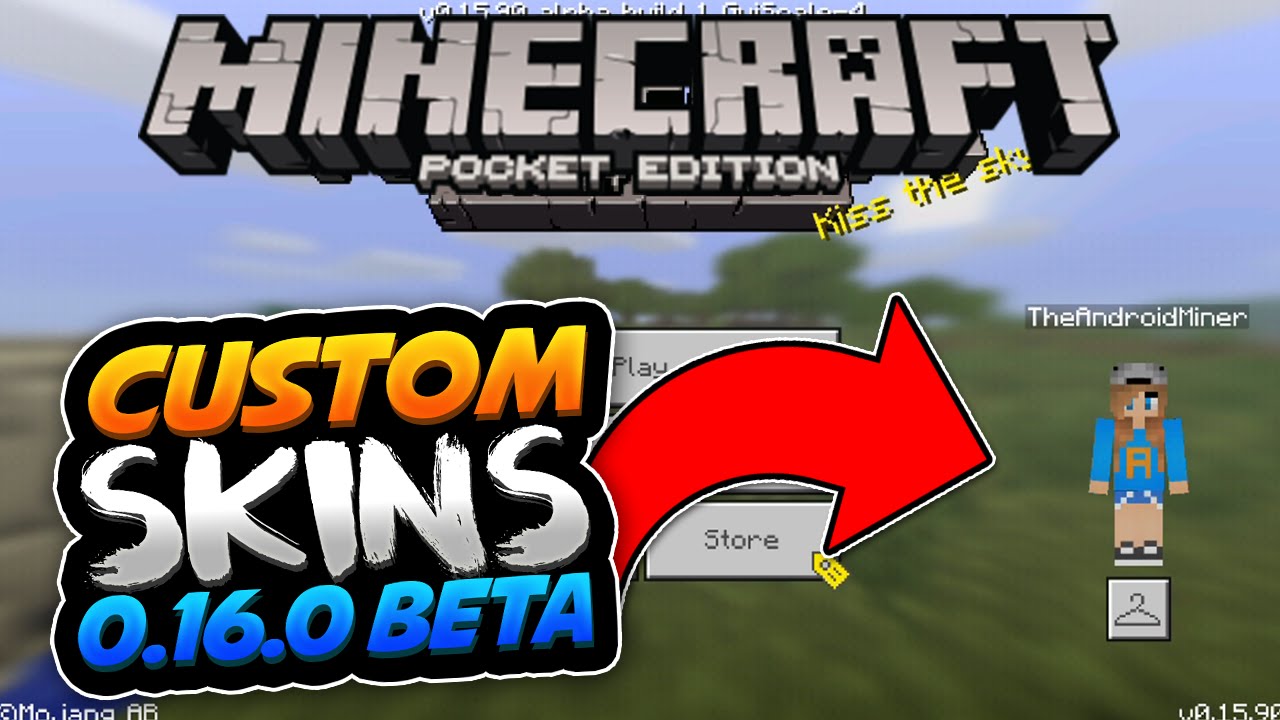 CUSTOM SKINS IN MCPE 0.16.0 BETA!! - Custom Skins Fix - Minecraft PE (Pocket  Edition) 