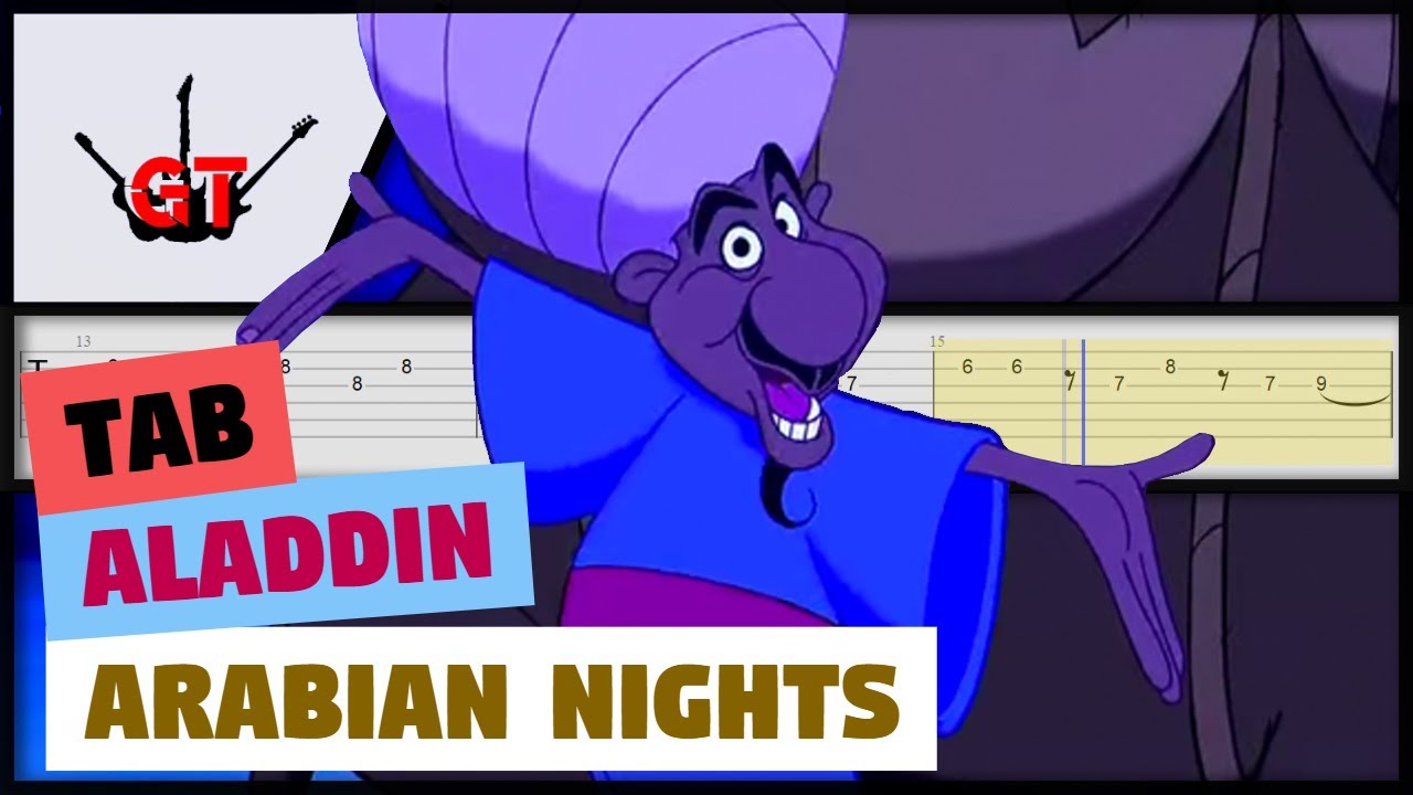 ALADDIN【EASY】- ARABIAN NIGHTS GUITAR TAB - YouTube