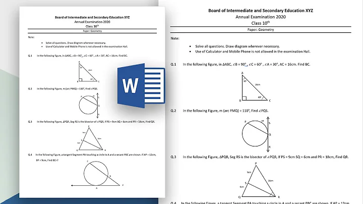 How to create Geometry Question paper in Microsoft Word 2019 || How to make exam paper in ms word - DayDayNews