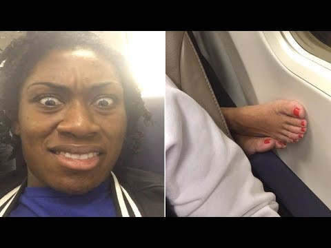 Woman Disgusted to See Passenger's Feet Through Seat on Plane