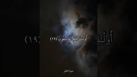 وَلَا تَكُونُوا كَالَّذِينَ نَسُوا اللَّه || سورة الحشر || علي جابر
