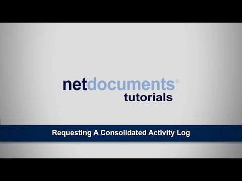 Requesting a Consolidated Activity Log | ndTutorials