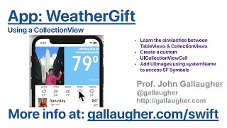 Ch. 6.17 Custom CollectionView Cells for OpenWeather Hourly Weather Forecast screenshot 4