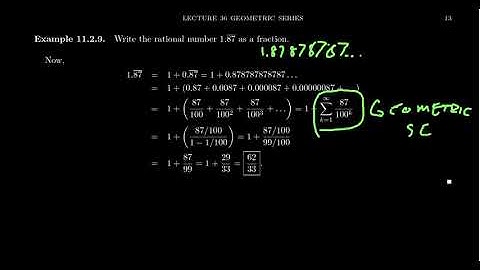 Repeated Decimals and Geometric Series