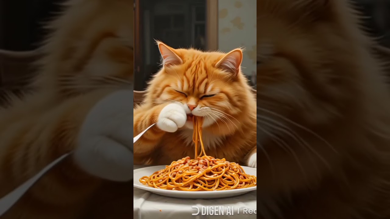 Orange cat doing gym✨.