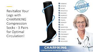 Revitalize Your Legs with CHARMKING Compression Socks - 3 Pairs for Optimal Circulation!