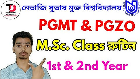 NSOU PGMT & PGZO Class Routine 1st & 2nd Year