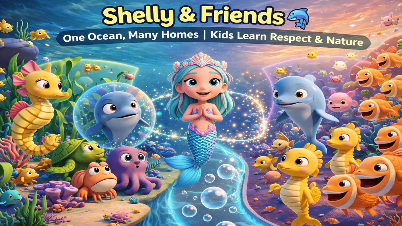 Shelly & Friends 🐬  One Ocean, Many Homes  Kids Learn Respect & Nature