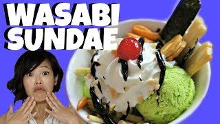 DIY Extreme WASABI Ice Cream SUNDAE topped with 6 Japanese Wasabi SNACKS ft. TabiEats