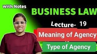Meaning of Agency. Type of Agency. Type of  Implied Agency. Contract of Agency in Business Law