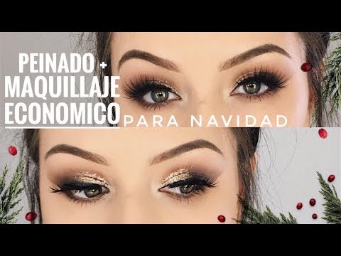 TUTORIAL DE NAVIDAD CON MAQUILLAJES ECONOMICOS + MI PEINADO | Melina  Quiroga Makeup - YouTube