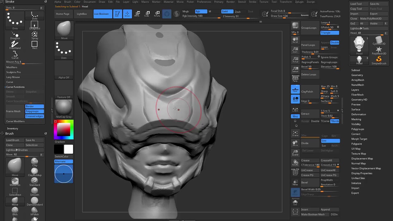 how to select a single face in zbrush 2018