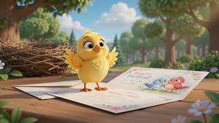 A bright cheerful 3D animated bird