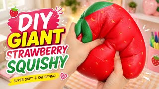 DIY Giant Strawberry Squishy 🍓 | How to Make a Super Soft Jumbo Squishy at Home screenshot 1