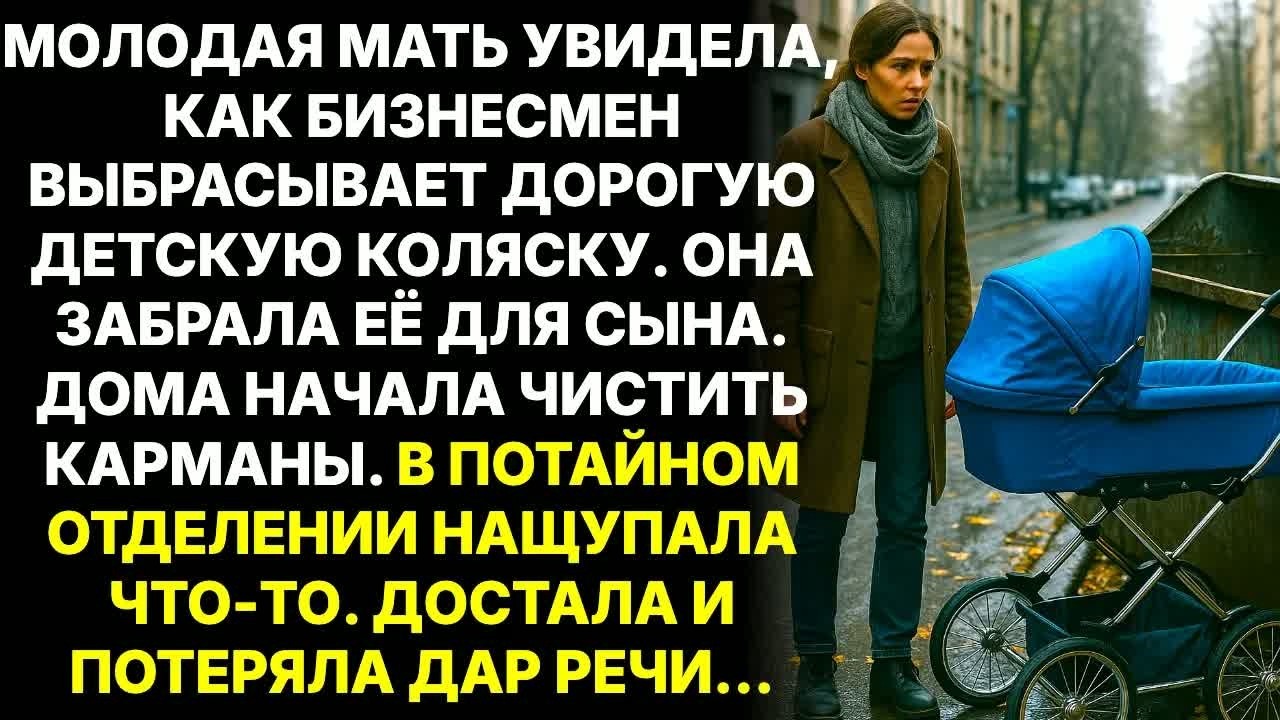 Молодая мать увидела как бизнесмен выбрасил детскую коляску. Забрав домой и проверив карманы замерла