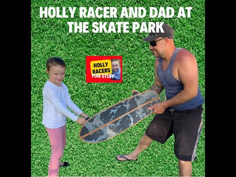 SKATE TRICKS with Holly Racer and Dad SHRED SESH at the Skate Park