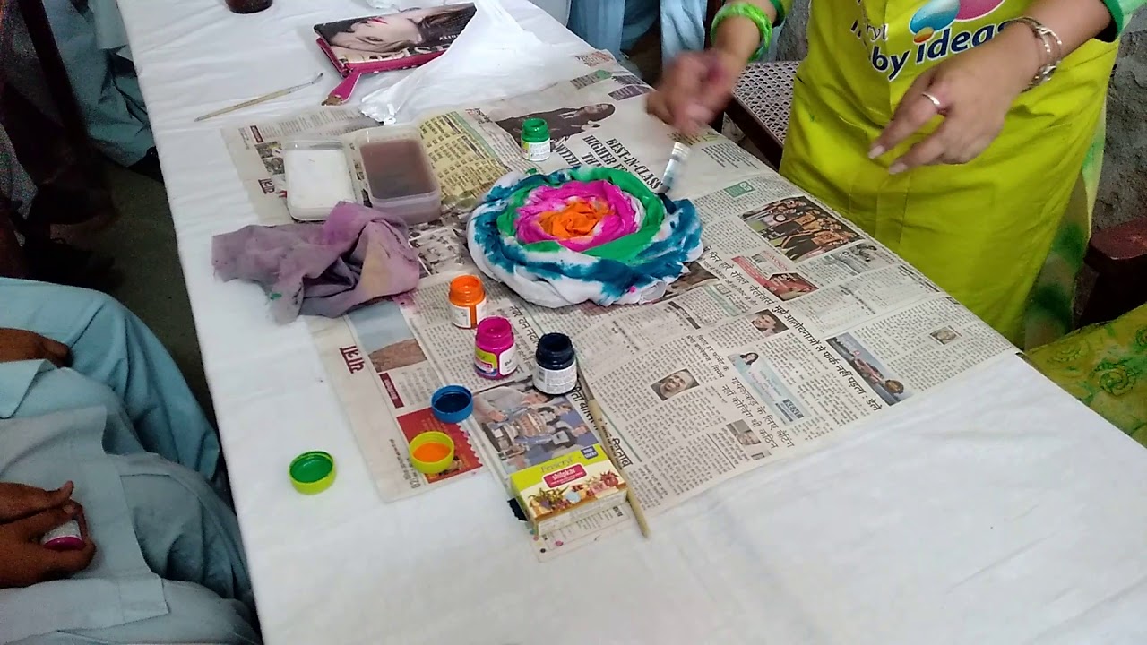Orange, Magenta, Green,Blue ColourTie N Dye At Home|Creative Ideas| पुराने दुपट्टा रंग करना|sanya