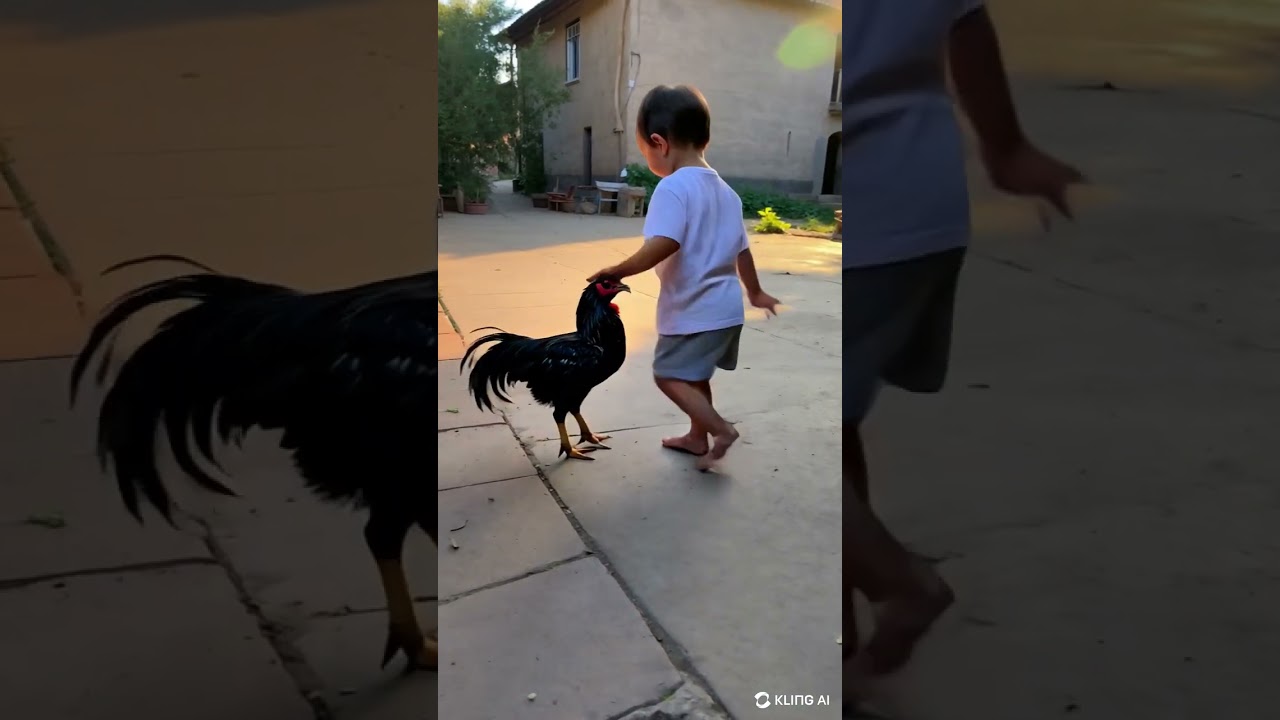 Epic Dance Battle: Child vs. Rooster – Who Wins? 🐓😂 